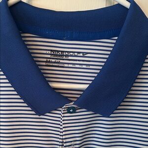Nike Golf Men's Polo Shirt in Blue and White Stripes